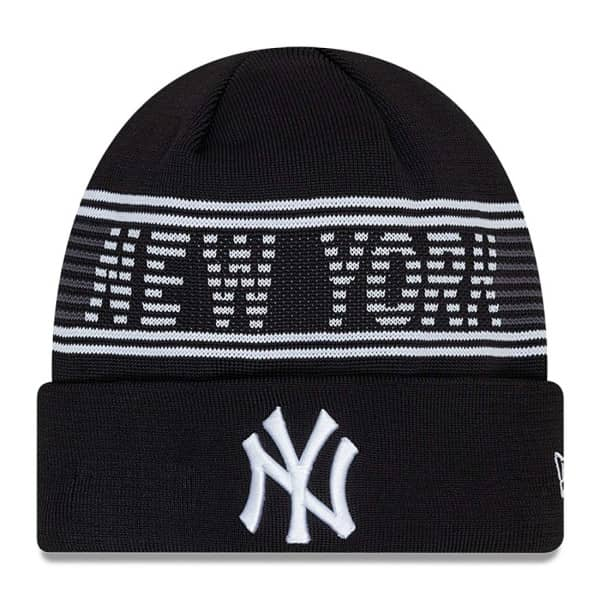 NEW YORK YANKEES CLUBHOUSE CUFFED SPORT KNIT - BLACK/WHITE