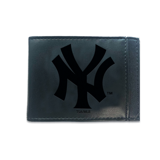 NEW YORK YANKEES FRONT POCKET SLIM CARD HOLDER WITH RFID BLOCKING - BLACK