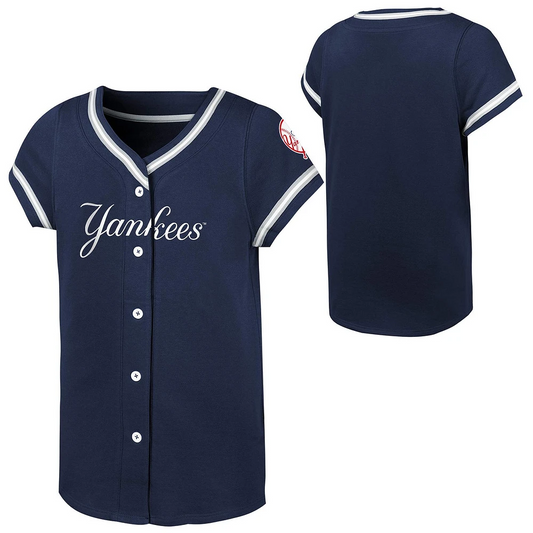 NEW YORK YANKEES GIRLS YOUTH  GAMETIME BUTTON JERSEY