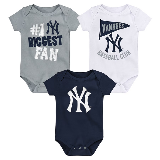 NEW YORK YANKEES INFANT 3-PIECE FAN PENNANT CREEPER SET