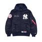 NEW YORK YANKEES MEN'S NEWERA X ALPHA INDUSTRIES L-2B HOODED BOMBER JACKET - NAVY