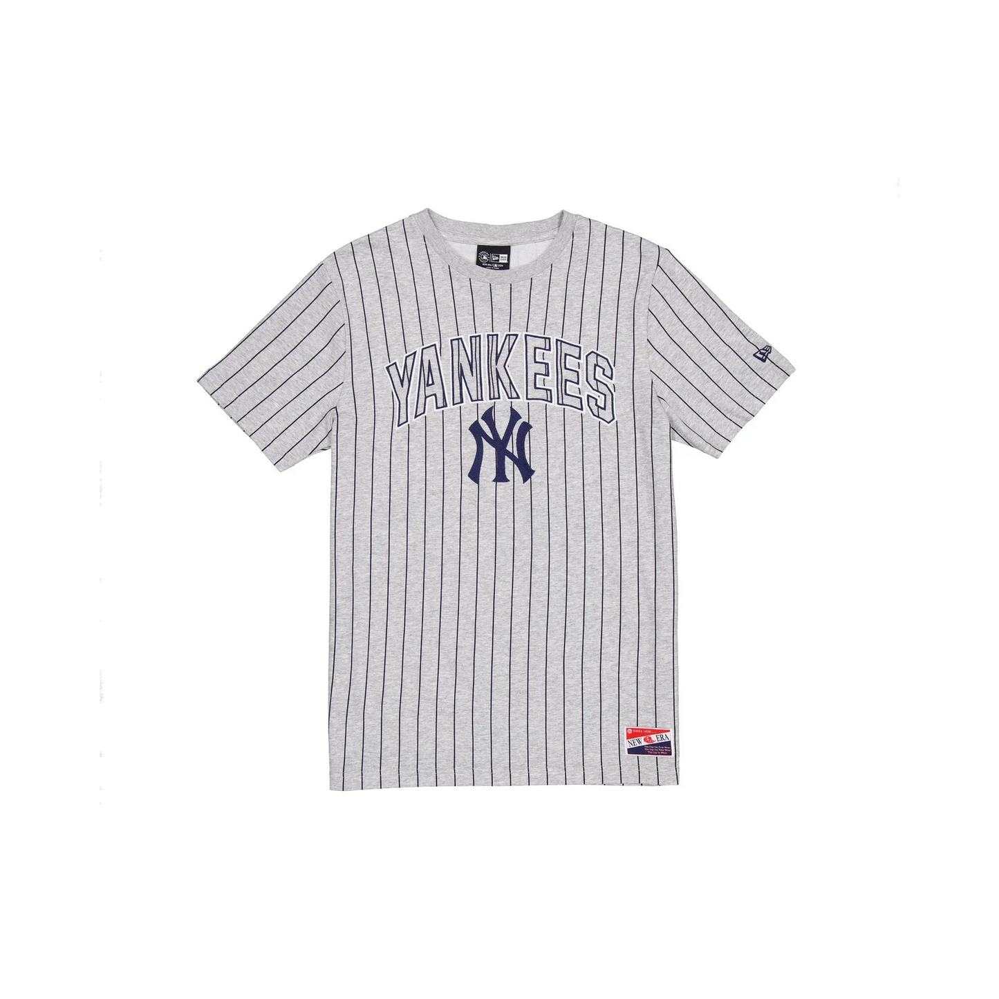 NEW YORK YANKEES MEN'S THROWBACK PINSTRIPE T-SHIRT - GRAY