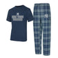 NEW YORK YANKEES MEN'S VECTOR T-SHIRT & FLANNEL PANT SLEEPWEAR SET - NAVY/GRAY