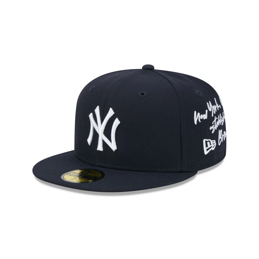 NEW YORK YANKEES TEAM VERBIAGE 59FIFTY FITTED HAT - NAVY