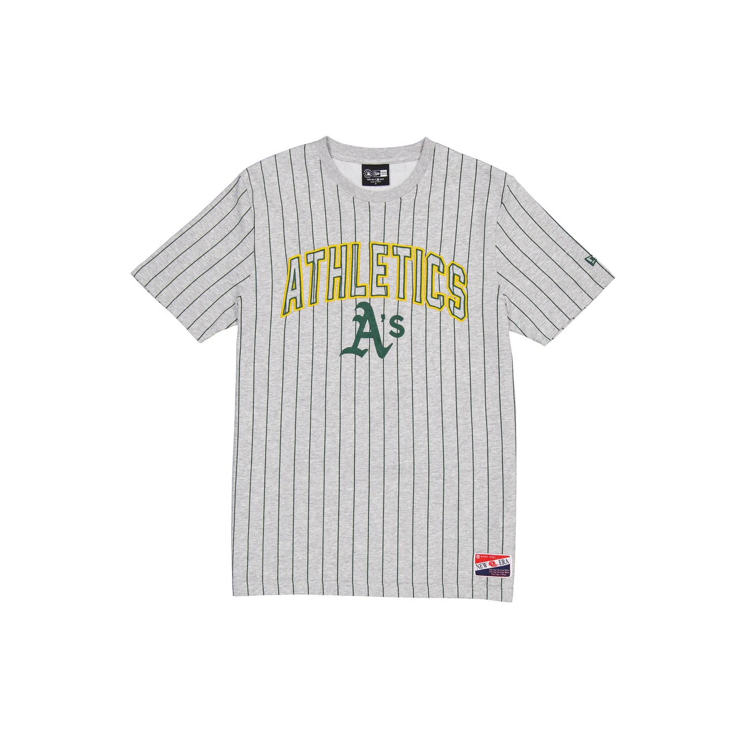 OAKLAND ATHLETICS MEN'S THROWBACK PINSTRIPE T-SHIRT - GRAY