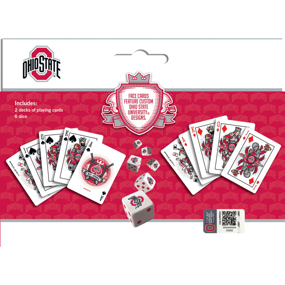 OHIO STATE BUCKEYES 2-PACK CARD AND DICE SET