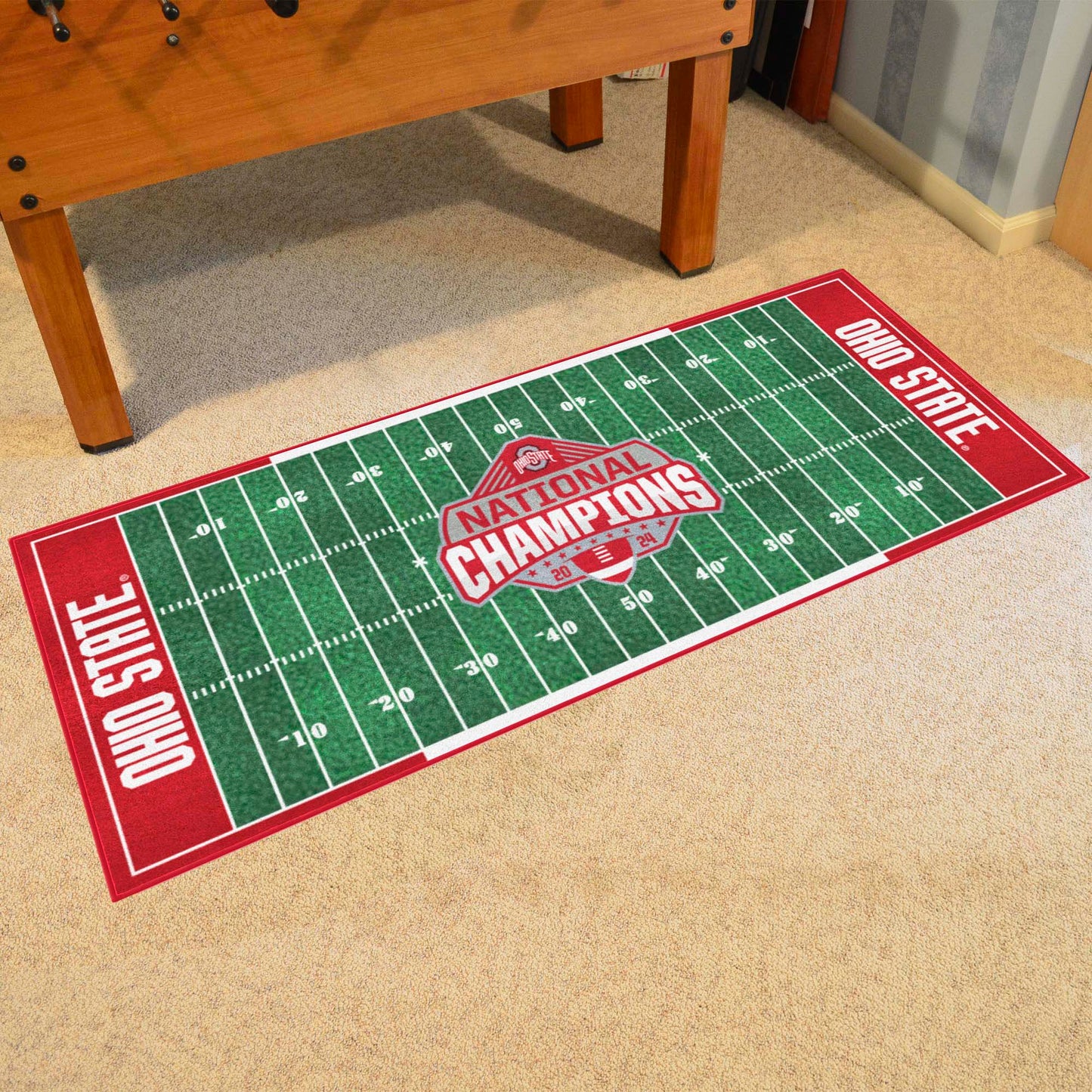 OHIO STATE BUCKEYES 2024 NCAA NATIONAL CHAMPIONS 30" X 72" FOOTBALL RUNNER