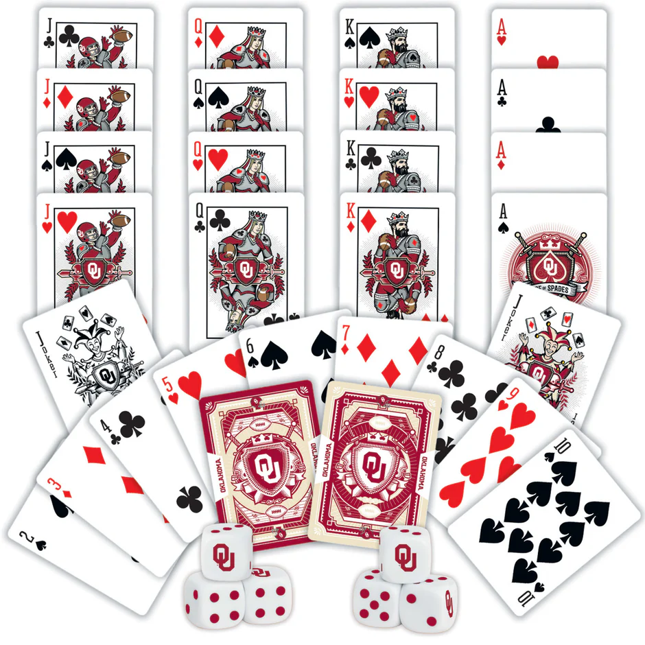 OKLAHOMA SOONERS 2-PACK CARD AND DICE SET