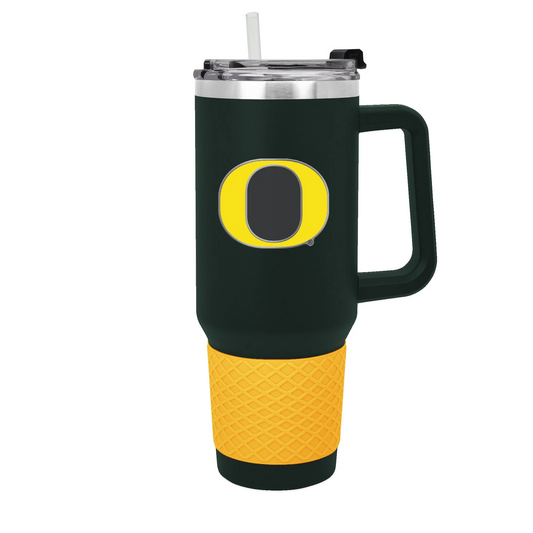 OREGON DUCKS 40OZ. COLOSSUS TRAVEL MUG WITH METAL LOGO - GREEN