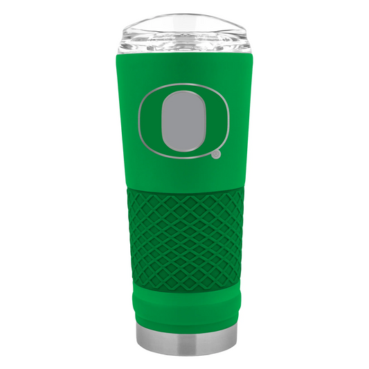 OREGON DUCKS METAL TEAM EMBLEM 24OZ DRAFT TUMBLER - GREEN/GREEN