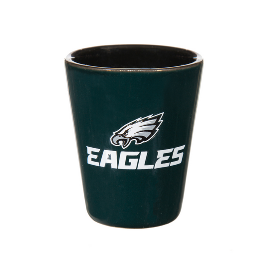 PHILADELPHIA EAGLES 2 OZ. TEAM SHOT GLASS - CERAMIC