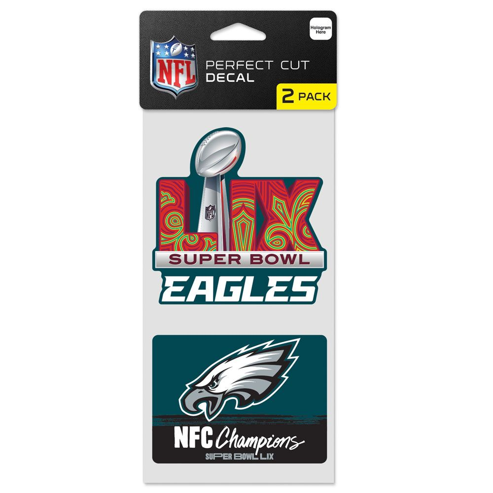 PHILADELPHIA EAGLES 2024 NFC CONFERENCE CHAMPIONS 4" X 4" PERFECT CUT COLOR DECAL SET