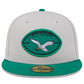 PHILADELPHIA EAGLES 2024 NFL SIDELINE HISTORIC 59FIFTY FITTED HAT - STONE/GREEN