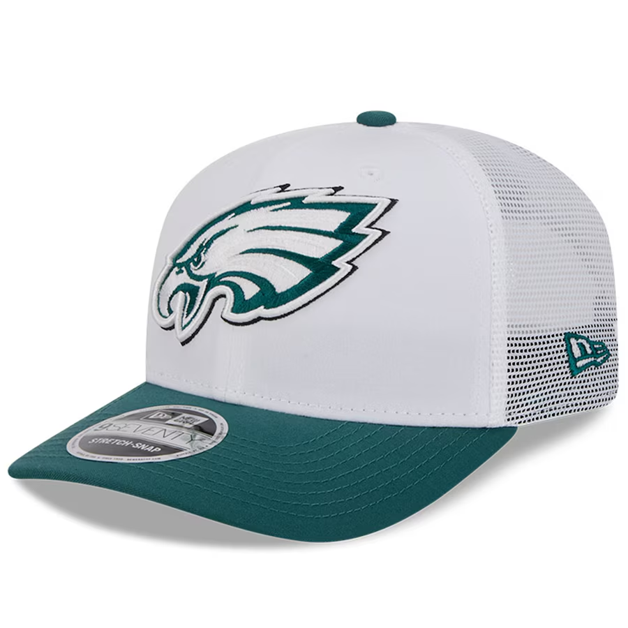 PHILADELPHIA EAGLES 2024 NFL TRAINING CAMP 9SEVENTY STRETCH SNAP TRUCKER HAT - WHITE