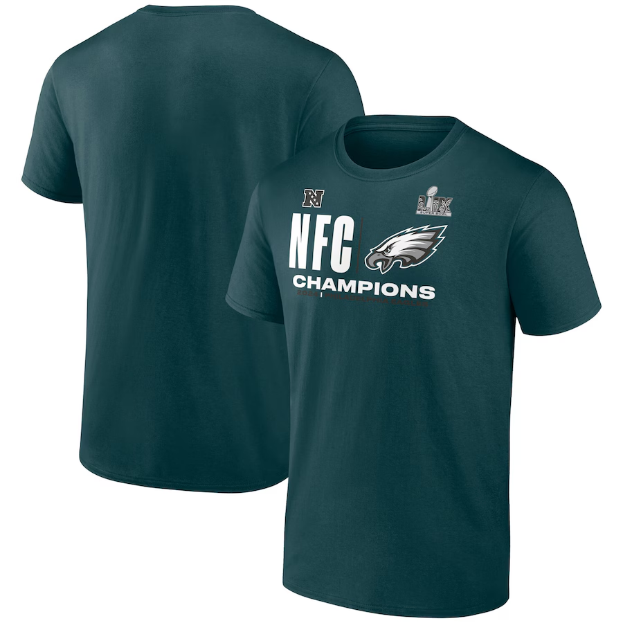 PHILADELPHIA EAGLES MEN'S 2024 NFC CONFERENCE CHAMPIONS HAIL MARY T-SHIRT