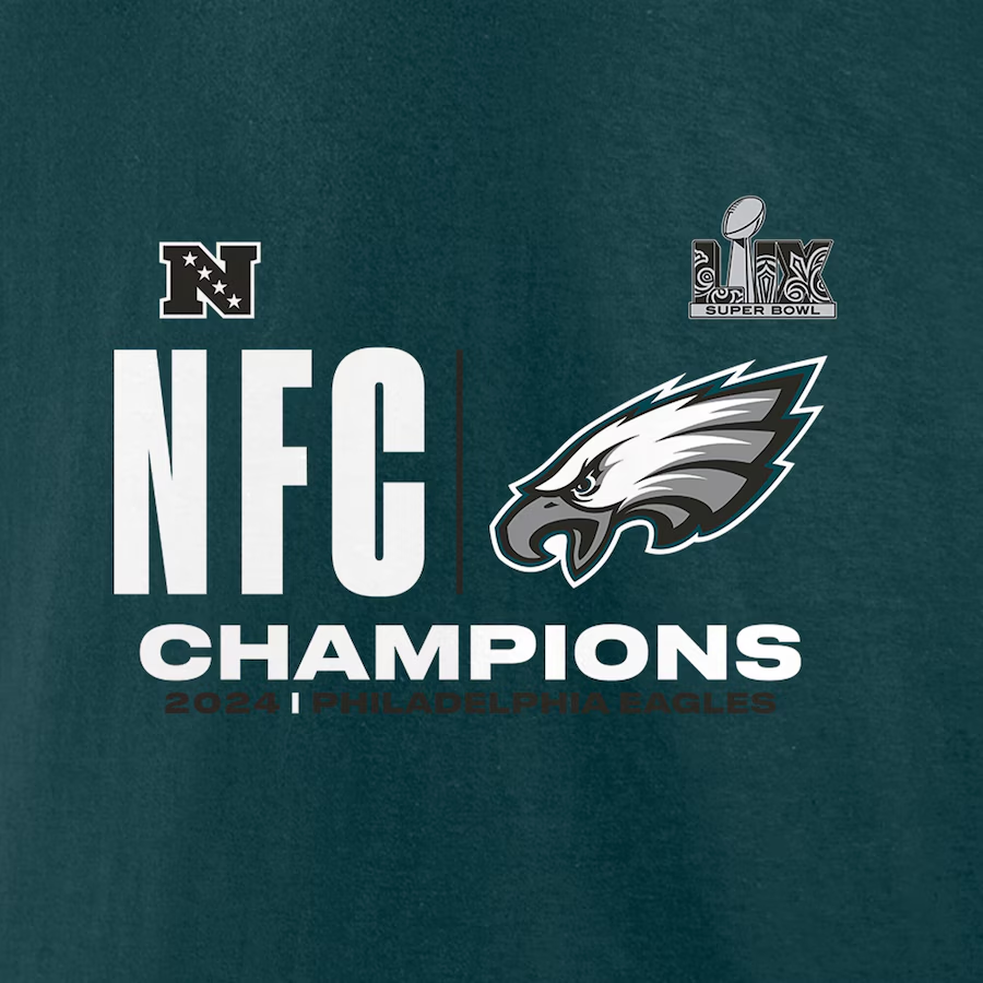 PHILADELPHIA EAGLES MEN'S 2024 NFC CONFERENCE CHAMPIONS HAIL MARY T-SHIRT