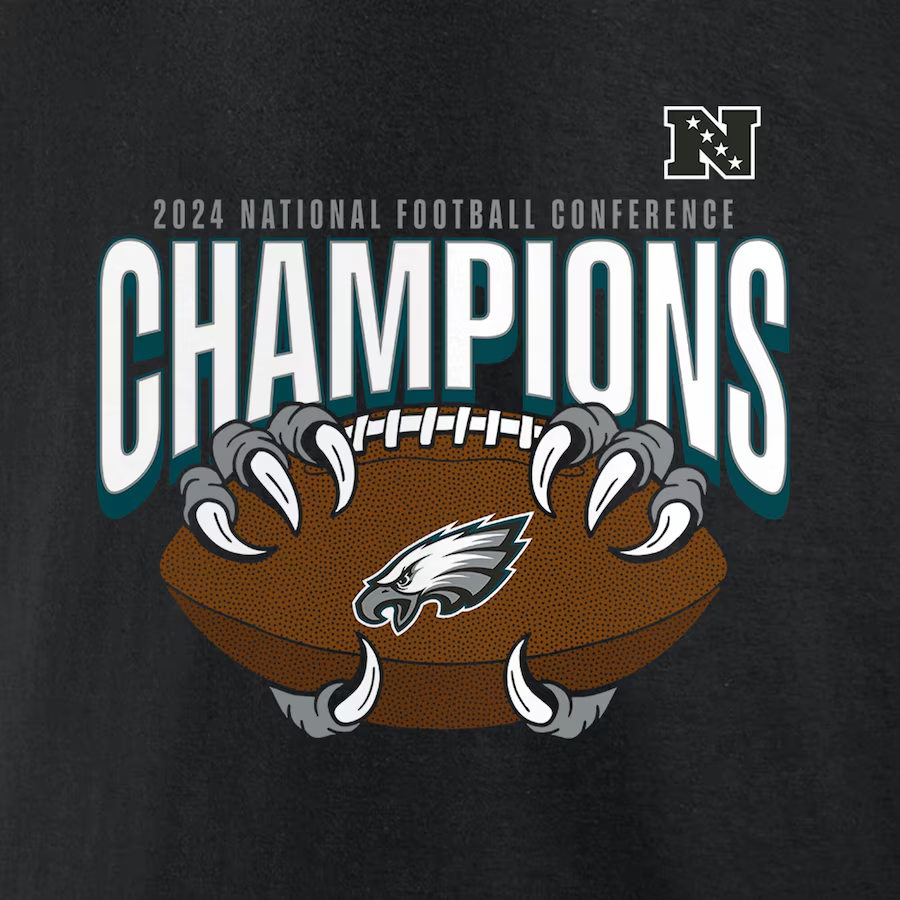 PHILADELPHIA EAGLES MEN'S 2024 NFC CONFERENCE CHAMPIONS NOT DONE T-SHIRT