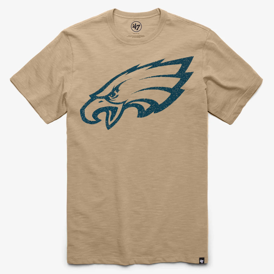 PHILADELPHIA EAGLES MEN'S DUSTED IMPRINT RIVER T-SHIRT - KHAKI