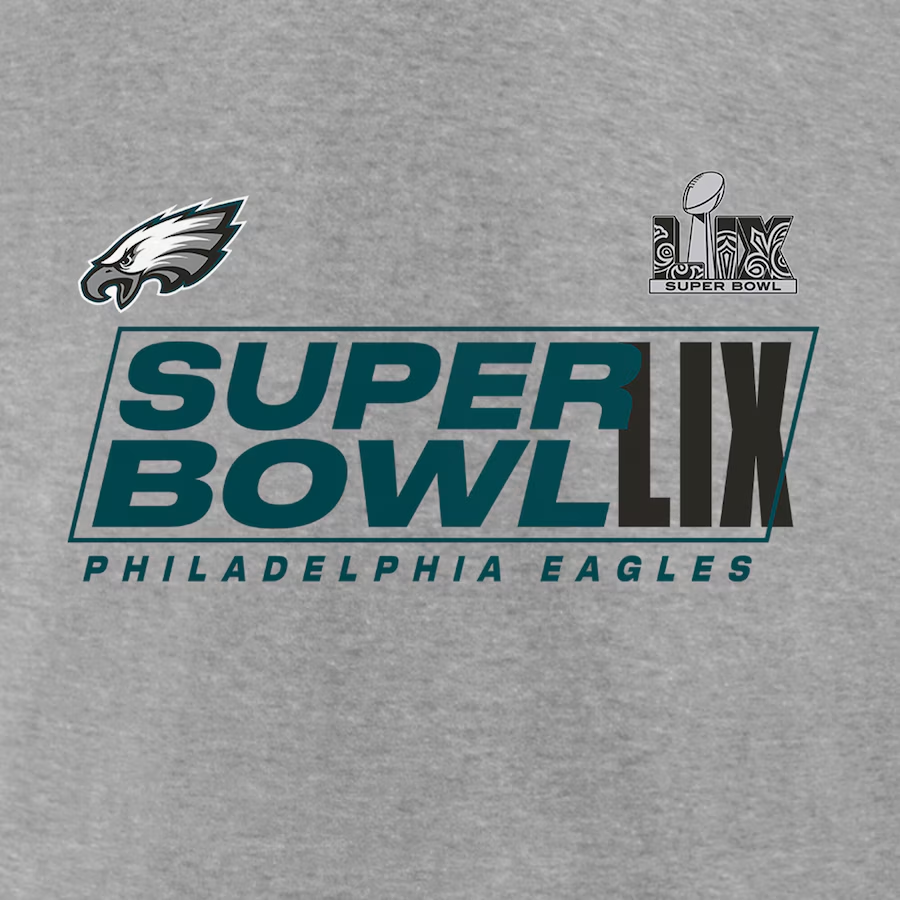 PHILADELPHIA EAGLES MEN'S SUPER BOWL LIX ROSTER T-SHIRT - HEATHER GRAY