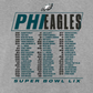 PHILADELPHIA EAGLES MEN'S SUPER BOWL LIX ROSTER T-SHIRT - HEATHER GRAY