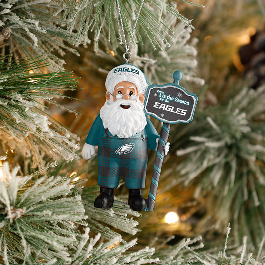 PHILADELPHIA EAGLES SANTA OVERALLS ORNAMENT