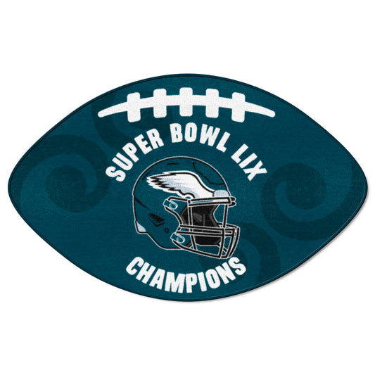 PHILADELPHIA EAGLES SUPER BOWL LIX CHAMPIONS 20.5" X 32.5" FOOTBALL RUG