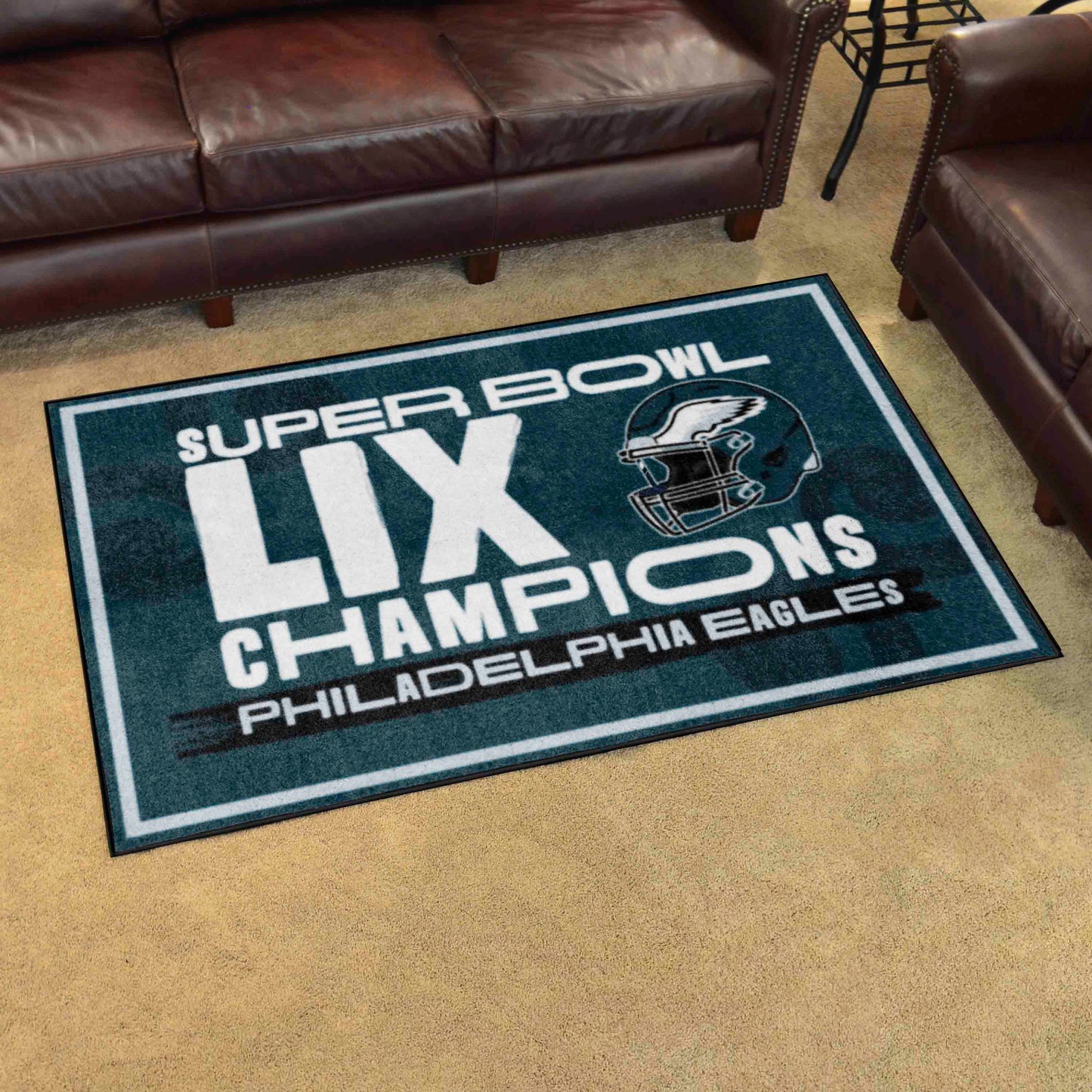 PHILADELPHIA EAGLES SUPER BOWL LIX CHAMPIONS 4' X 6' PLUSH RUG