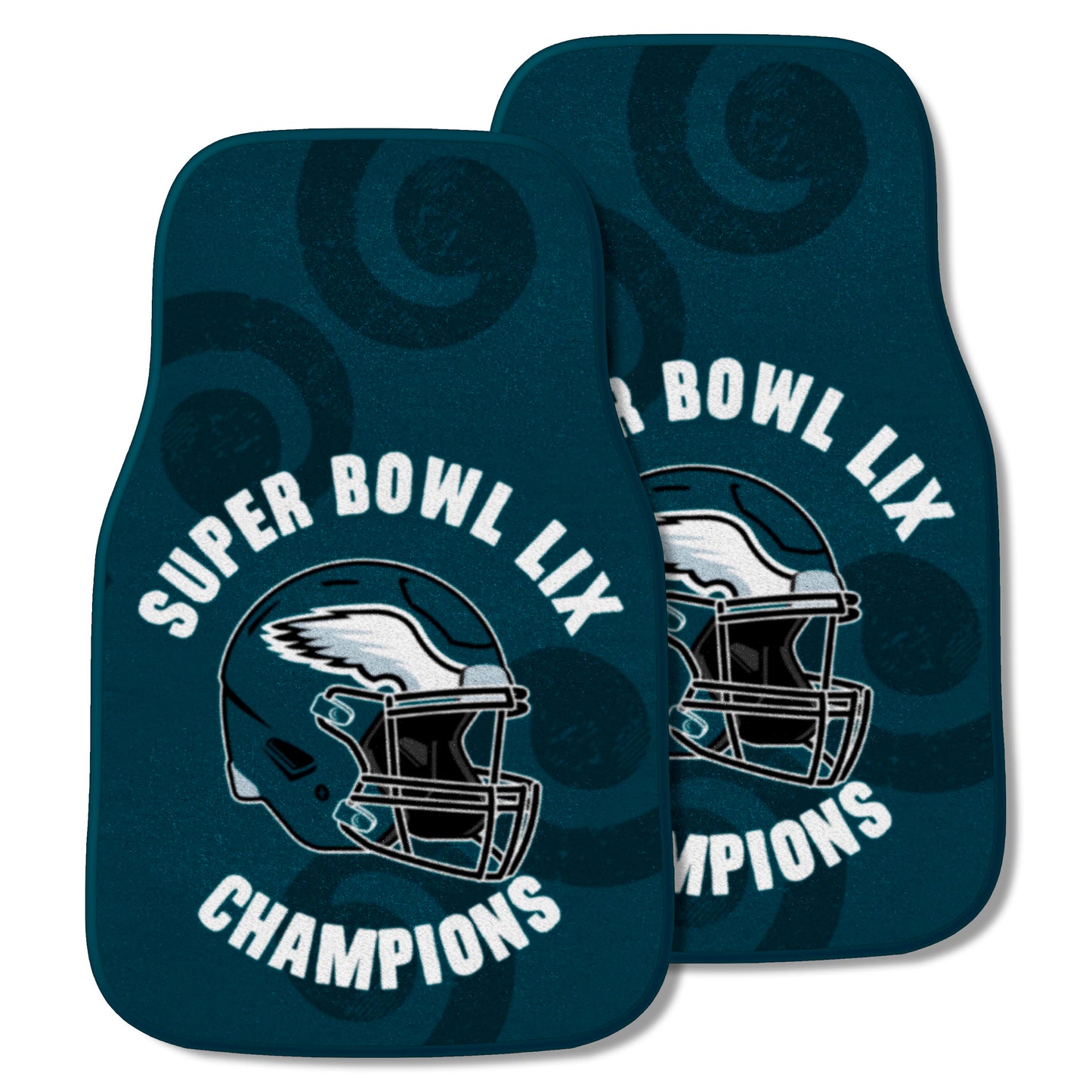 PHILADELPHIA EAGLES SUPER BOWL LIX CHAMPIONS CARPET CAR MAT SET (2PC)