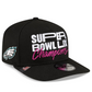 PHILADELPHIA EAGLES SUPER BOWL LIX CHAMPIONS PARADE DAY A-FRAME 9FIFTY SNAPBACK HAT - BLACK