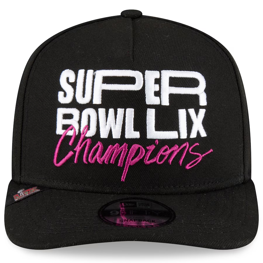 PHILADELPHIA EAGLES SUPER BOWL LIX CHAMPIONS PARADE DAY A-FRAME 9FIFTY SNAPBACK HAT - BLACK