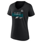 PHILADELPHIA EAGLES SUPER BOWL LIX CHAMPIONS WOMEN'S ICONIC VICTORY T-SHIRT - BLACK