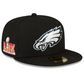 PHILADELPHIA EAGLES SUPER BOWL LIX SIDE PATCH 59FIFTY FITTED HAT- BLACK