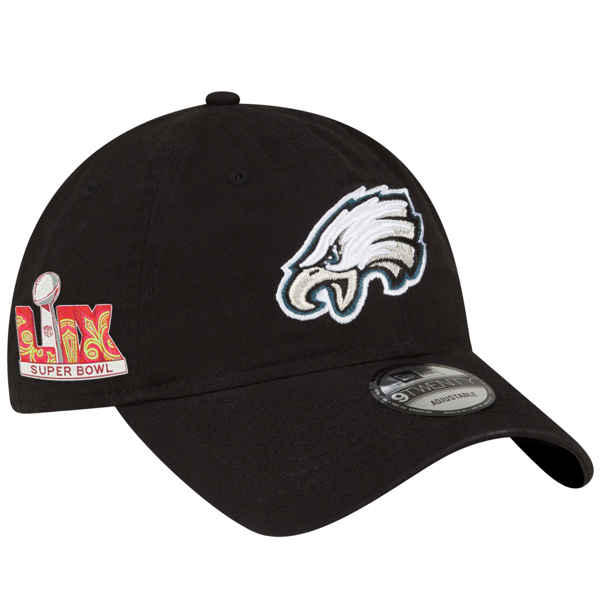 PHILADELPHIA EAGLES SUPER BOWL LIX SIDE PATCH 9TWENTY ADJUSTABLE HAT- BLACK