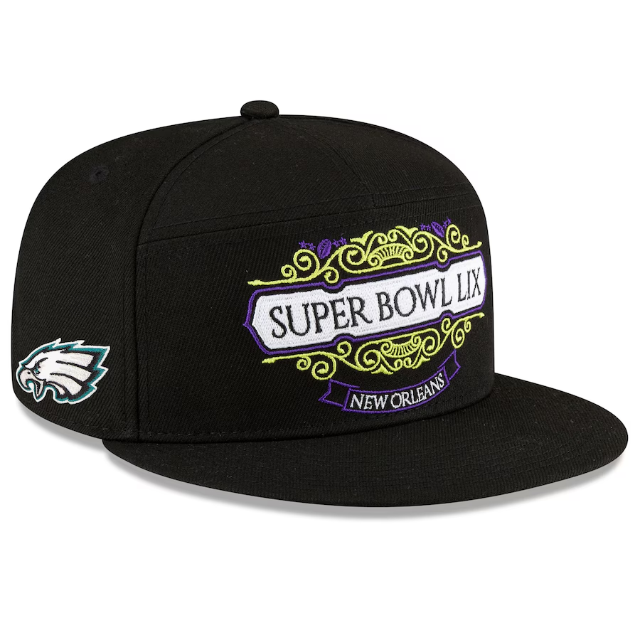 PHILADELPHIA EAGLES SUPER BOWL LIX TARMAC 9FIFTY SPLIT SNAPBACK HAT