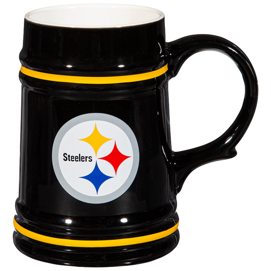 PITTSBURGH STEELERS 24OZ CERAMIC STEIN CUP WITH GIFT BOX