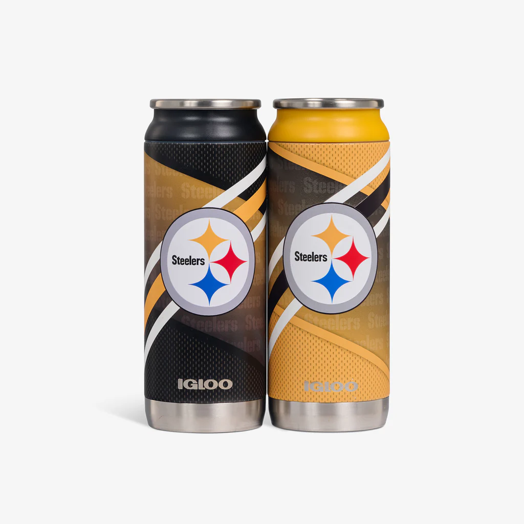 PITTSBURGH STEELERS HOME & AWAY IGLOO 16OZ REUSABLE CAN 2-PACK