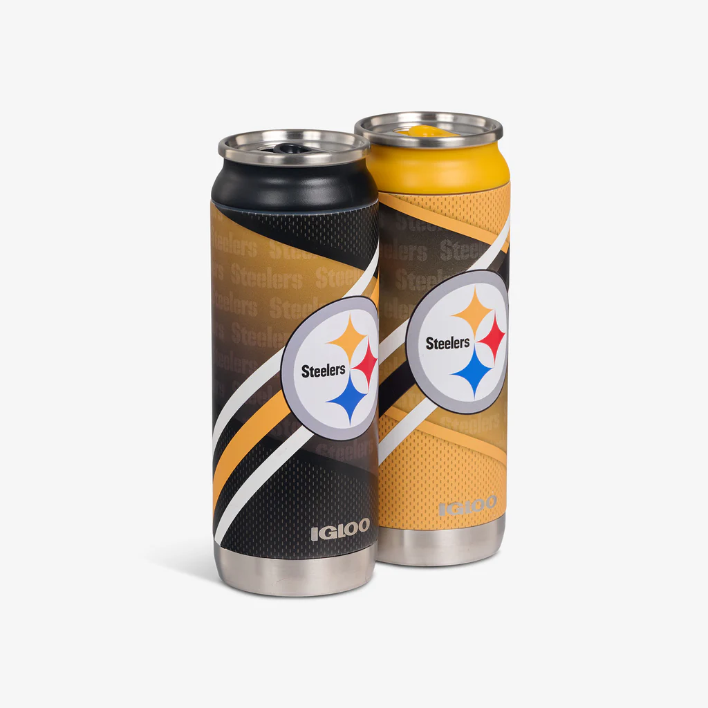 PITTSBURGH STEELERS HOME & AWAY IGLOO 16OZ REUSABLE CAN 2-PACK