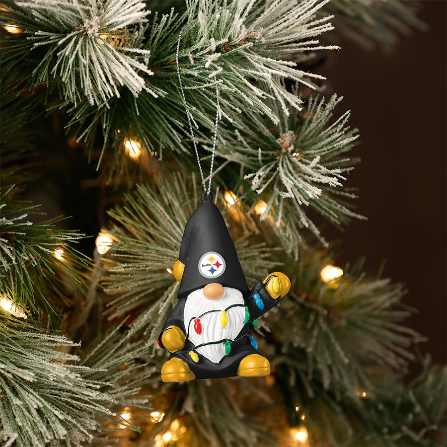 PITTSBURGH STEELERS MINI VINYL GNOME WITH LIGHTS ORNAMENT