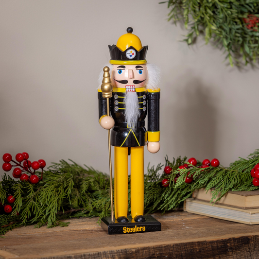 PITTSBURGH STEELERS 12" WOODEN NUTCRACKER STATUE