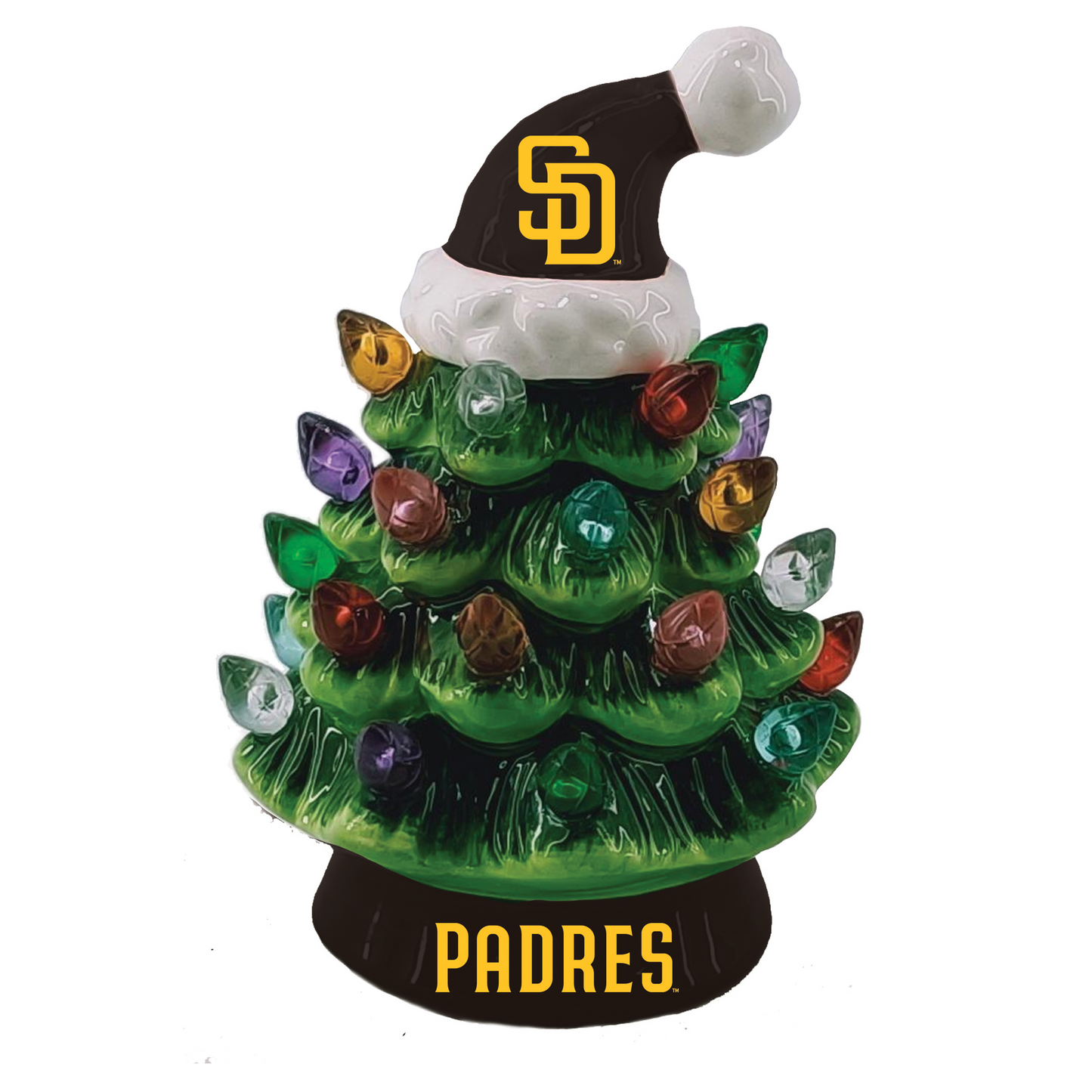 SAN DIEGO PADRES 4" MINI LED TABLETOP CHRISTMAS TREE