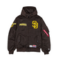 SAN DIEGO PADRES MEN'S NEWERA X ALPHA INDUSTRIES L-2B HOODED BOMBER JACKET - BROWN