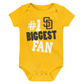 SAN DIEGO PADRES NEWBORN 3-PIECE FAN PENNANT CREEPER SET