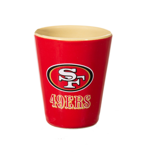 SAN FRANCISCO 49ERS 2 OZ. TEAM SHOT GLASS - CERAMIC