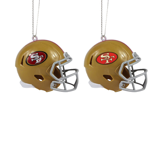 SAN FRANCISCO 49ERS 2 PACK ABS HELMET ORNAMENT SET