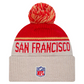 SAN FRANCISCO 49ERS 2024 NFL HISTORIC SIDELINE CUFFED KNIT BEANIE WITH POM - STONE/RED