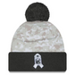 SAN FRANCISCO 49ERS 2024 NFL SALUTE TO SERVICE CUFFED KNIT BEANIE WITH POM - ARTIC WHITE/GRAPHITE