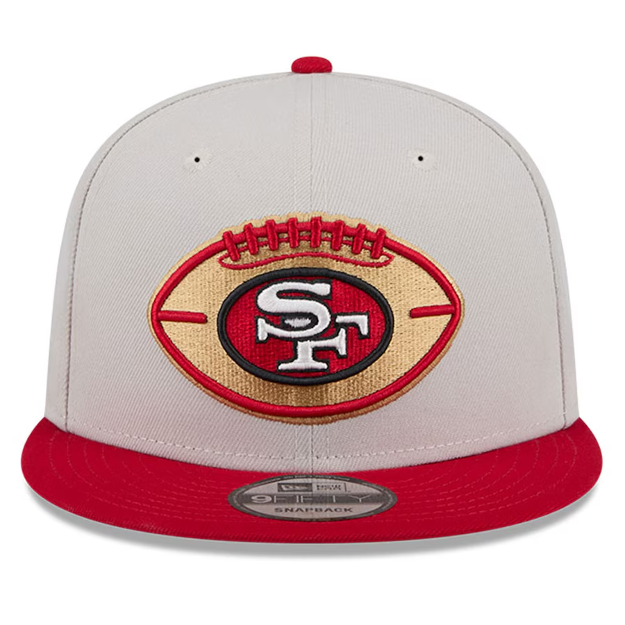 SAN FRANCISCO 49ERS 2024 NFL SIDELINE HISTORIC 9FIFTY SNAPBACK HAT - STONE/RED