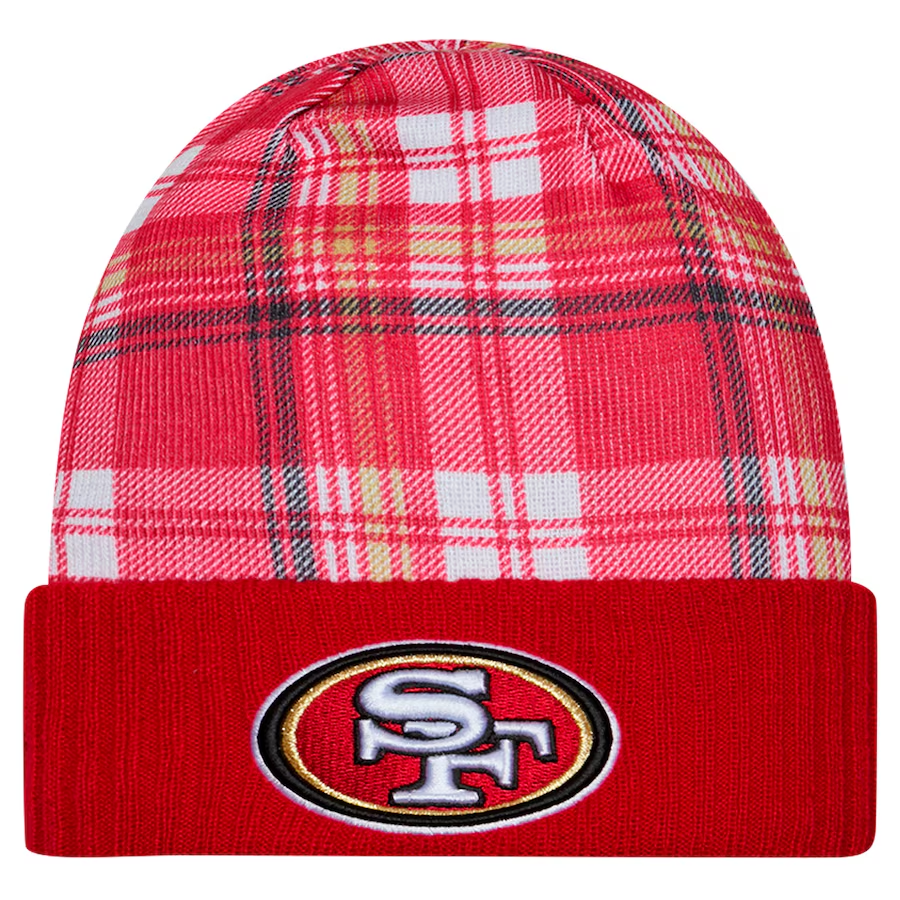 SAN FRANCISCO 49ERS 2024 NFL SIDELINE STATEMENT CUFFED KNIT BEANIE - RED