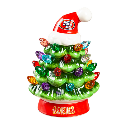 SAN FRANCISCO 49ERS 4" MINI LED TABLETOP CHRISTMAS TREE