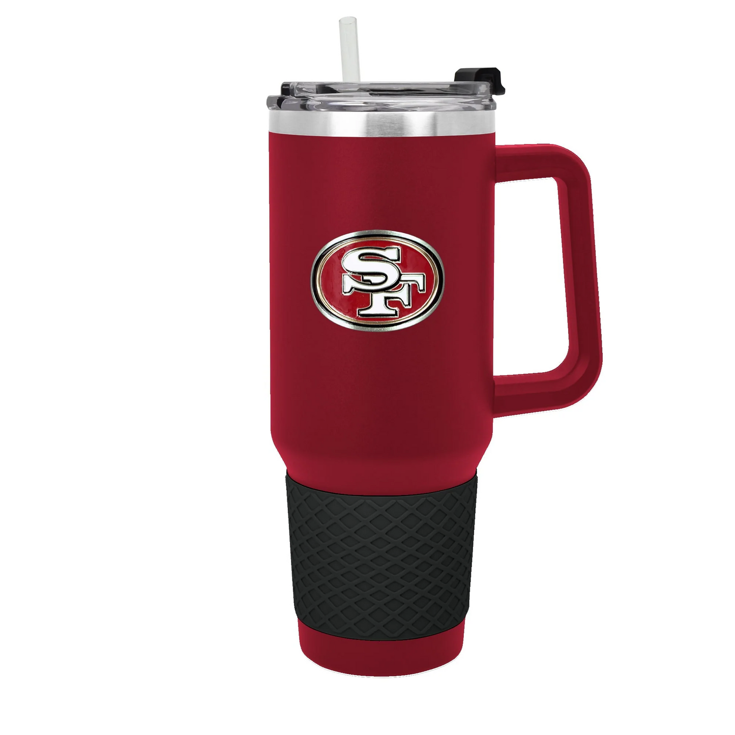 SAN FRANCISCO 49ERS 40OZ. COLOSSUS TRAVEL MUG WITH METAL LOGO - RED